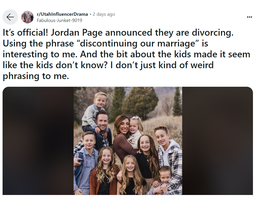 Jordan Page Divorce Filing Case