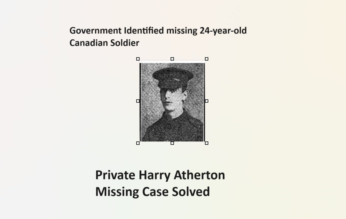 Private Harry Atherton Missing Case, The Canadian Soldier Laid To Rest?
